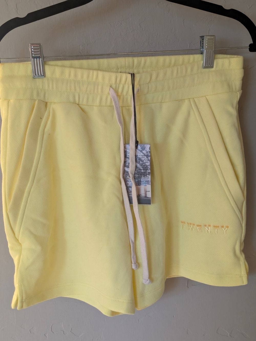 Twenty Montreal Soft Yellow Drawstring Lounge Shorts